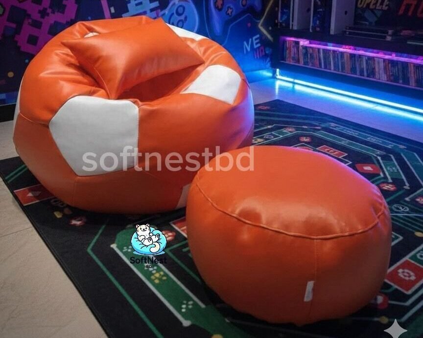 football-orange-e1771277441259.jpeg Faux leather football shape 3pcs xxl combo - Image 1