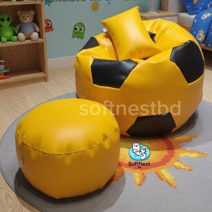 football-yellow-e1771277323267.jpeg Faux leather football shape 3pcs xxl combo - Image 1
